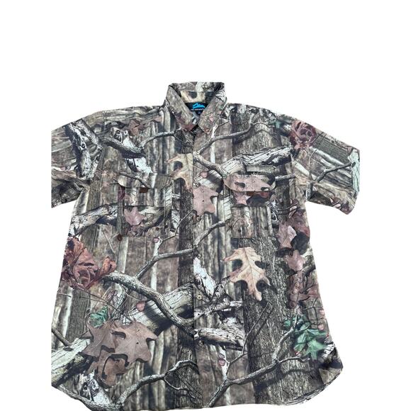 Mens Tri-Mountain Camo Reef Shirt ~Size XL Vented Pockets - Picture 1 of 6
